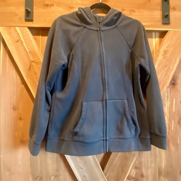 VGUC Old Navy fleece zip up hoodie, charcoal, size L - Picture 1 of 5